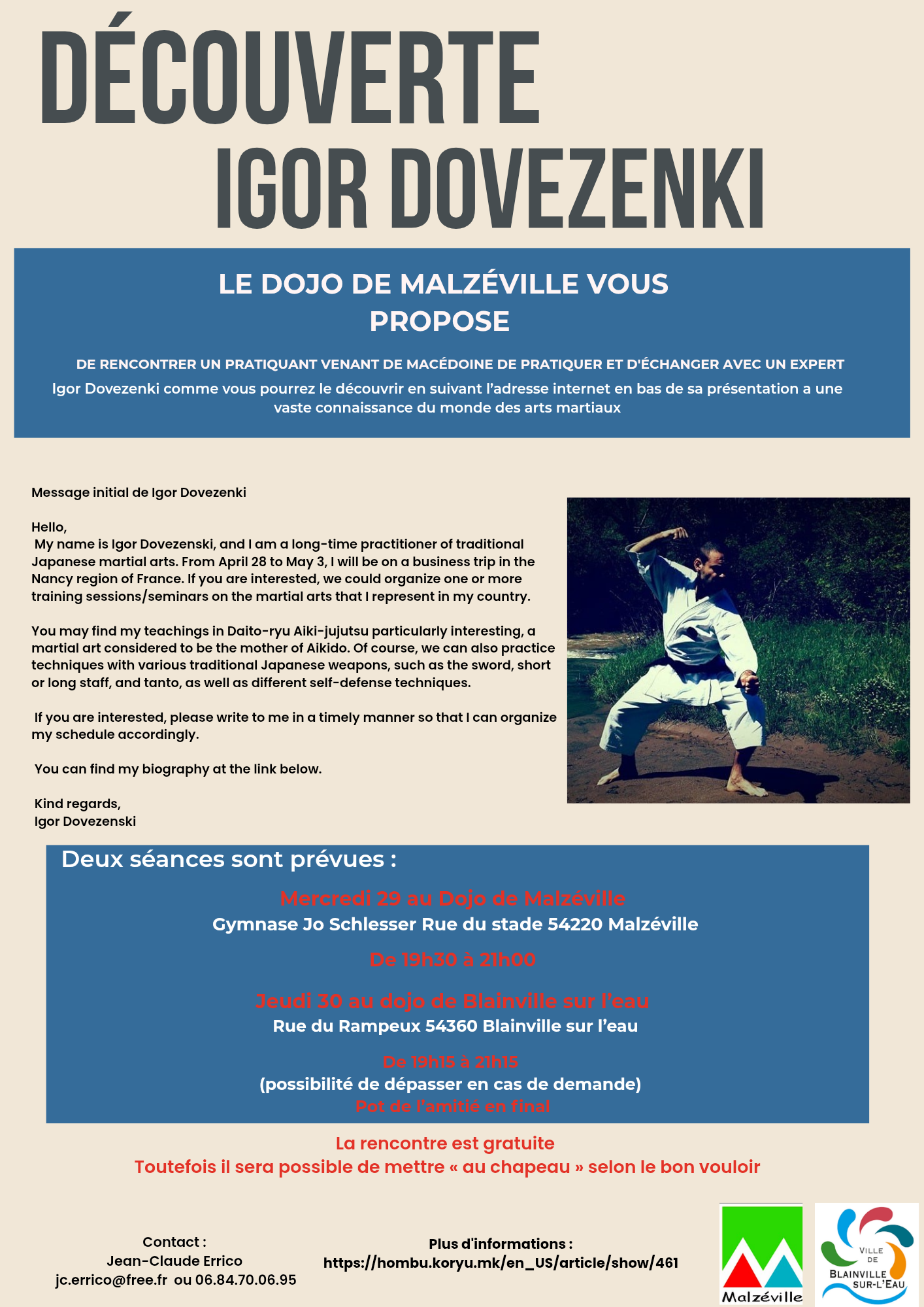 Stage Arts Martiaux Igor Dovezenki